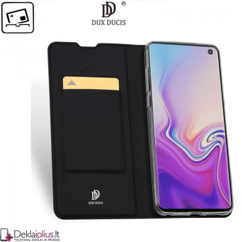 Dux Ducis dirbtinės odos atverčiamas dėklas - juodas (Samsung S10) Dux Ducis dirbtinės odos atverčiamas dėklas - juodas (Samsung S10)